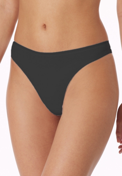 Pompadour Damen Stringtanga 2er Pack „Cotton Light“ – Baumwolle mit Elasthan – Weiß, Schwarz, Skin